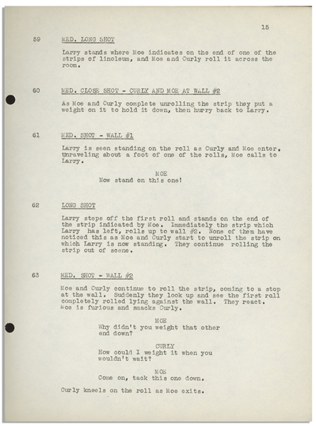 Moe Howard's Personally Owned Three Stooges' Columbia Pictures Script for Their 1942 Film, ''Loco Boy Makes Good'' -- With Working Title ''Poor but Dishonest''